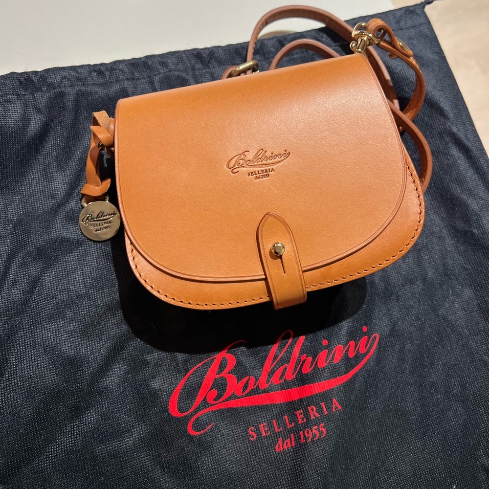 Boldrini Selleria Italian Saddle Tan Leather Crossbody Bag